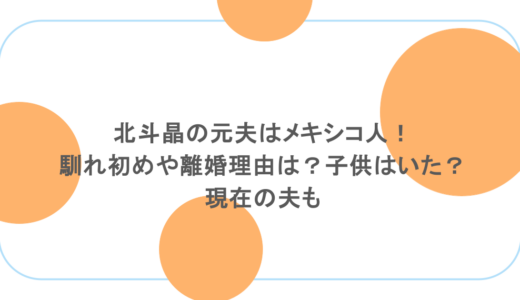 北斗晶の元夫はメキシコ人！馴れ初めや離婚理由は？子供はいた？現在の夫も